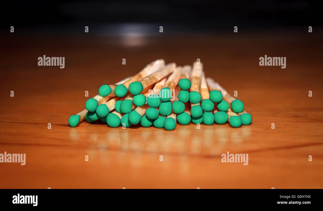 Matches with green head Stock Photo Alamy