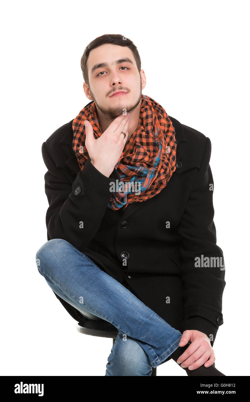 Young Casual Unshaved Man Stock Photo
