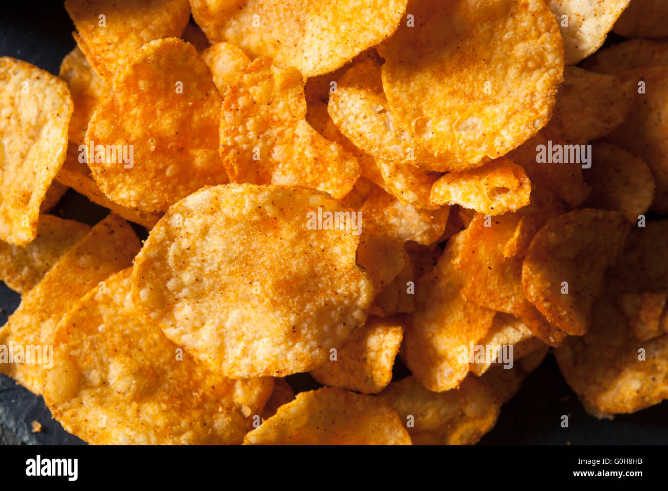 Hot Spicy Sriracha Potato Chips Ready to Eat Stock Photo