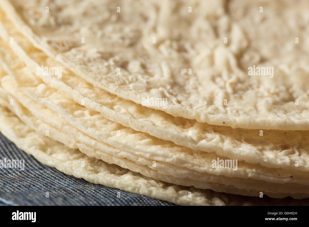 Homemade White Corn Tortillas in a Stack Stock Photo Alamy