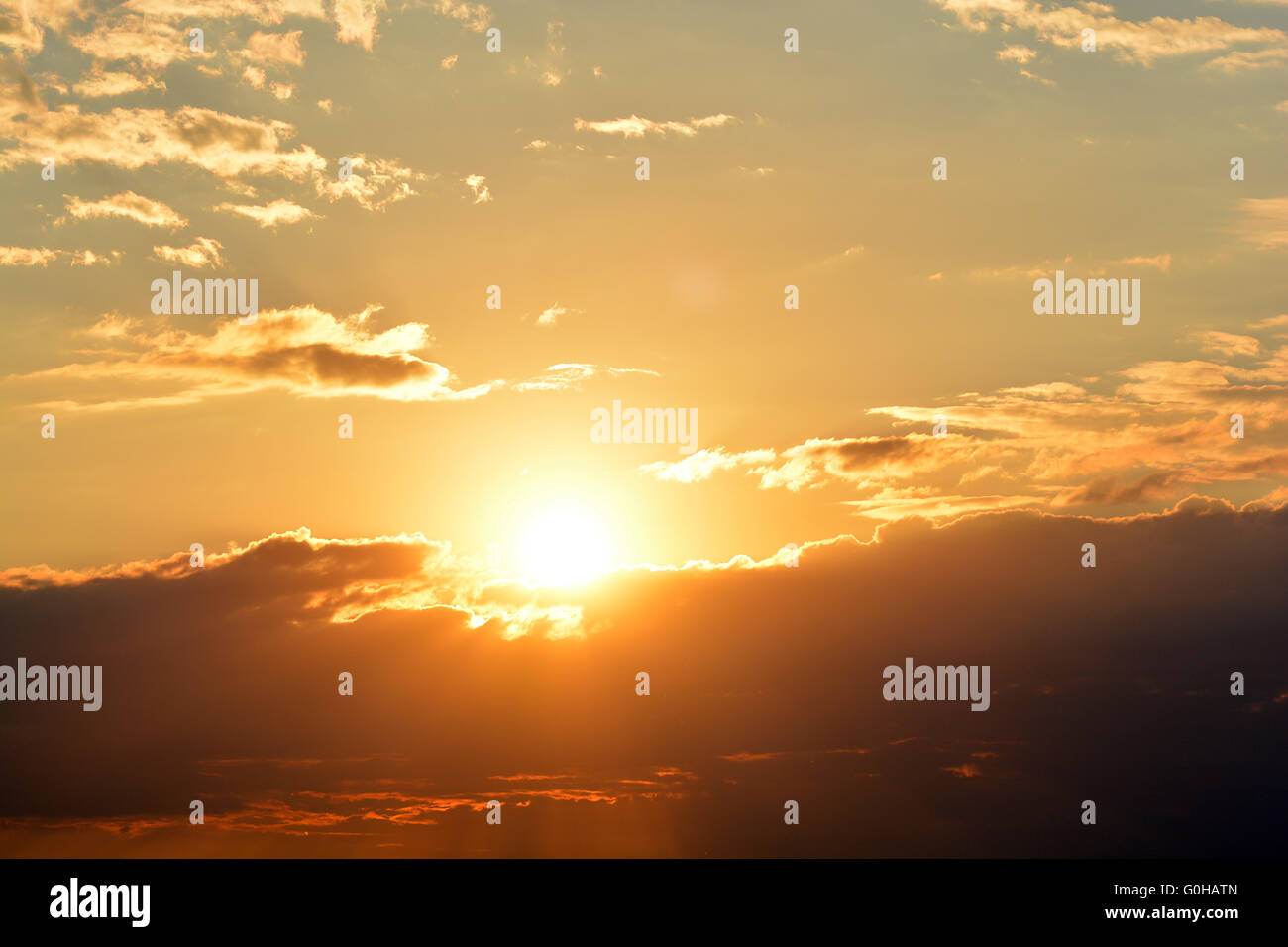 Fiery orange sunset sky. Beautiful sky Stock Photo - Alamy