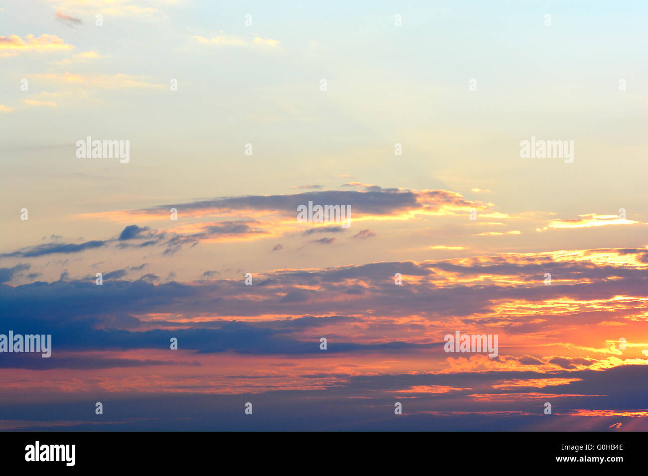 Fiery orange sunset sky. Beautiful sky Stock Photo - Alamy