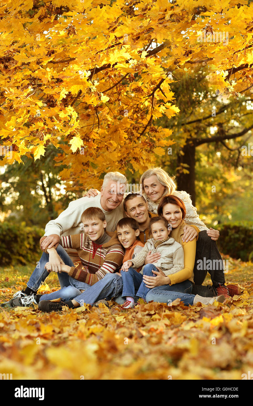 large family relaxing Stock Photo
