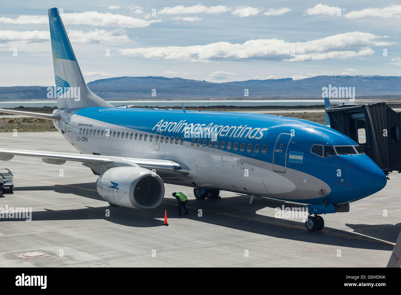Airplane El Calafate Patagonia Stock Photo