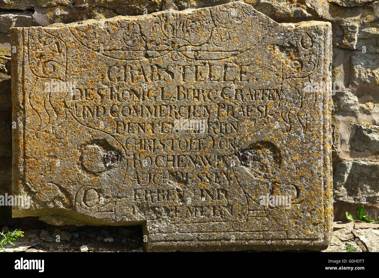 broken tombstone close to Stock Photo