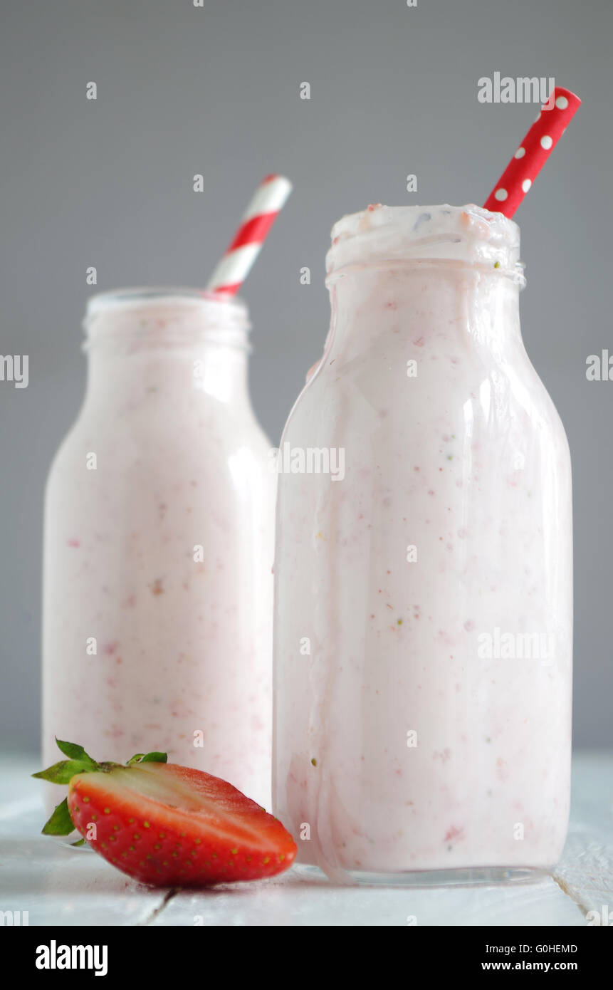 strawberry smoothie Stock Photo