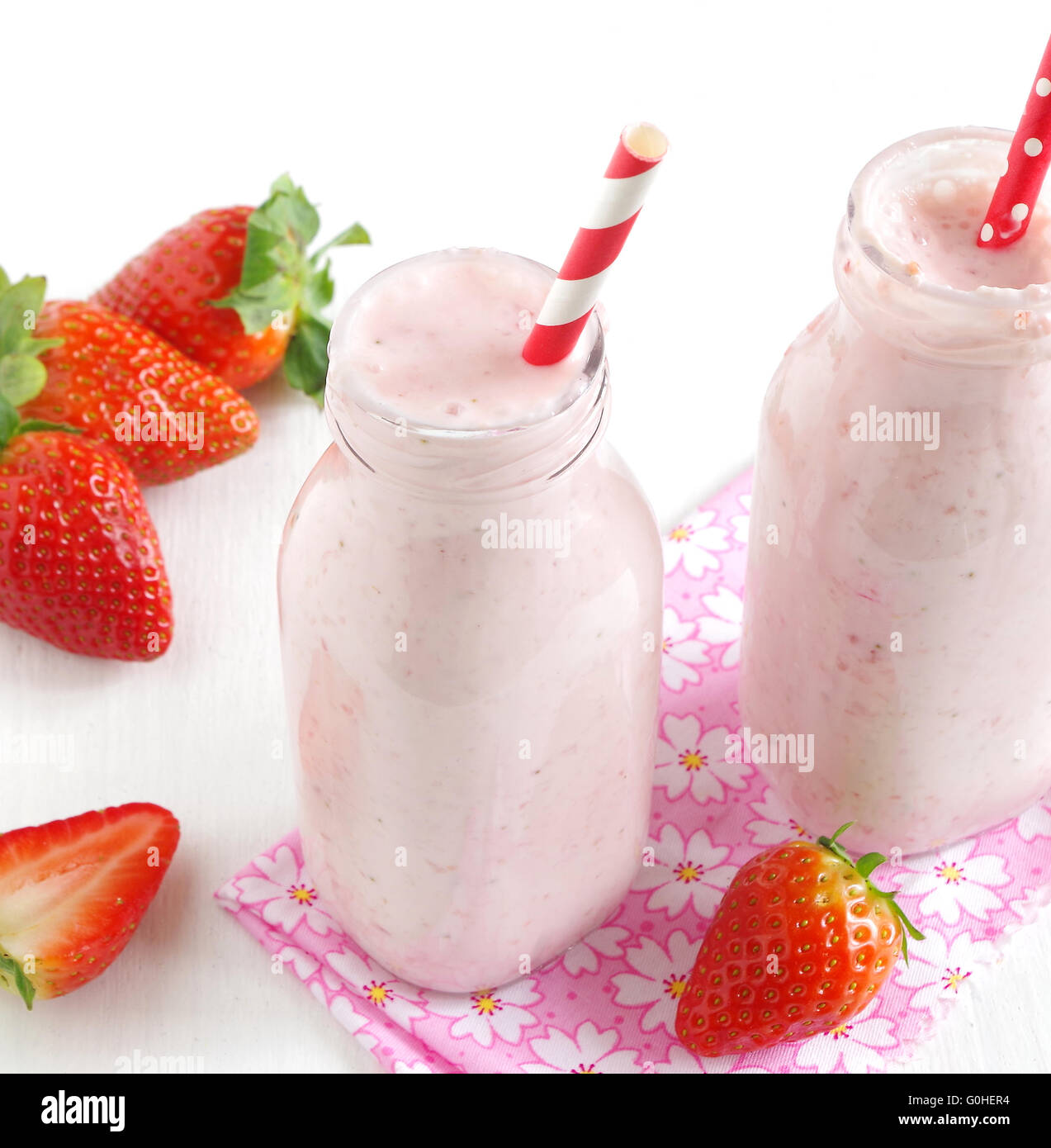 strawberry smoothie Stock Photo