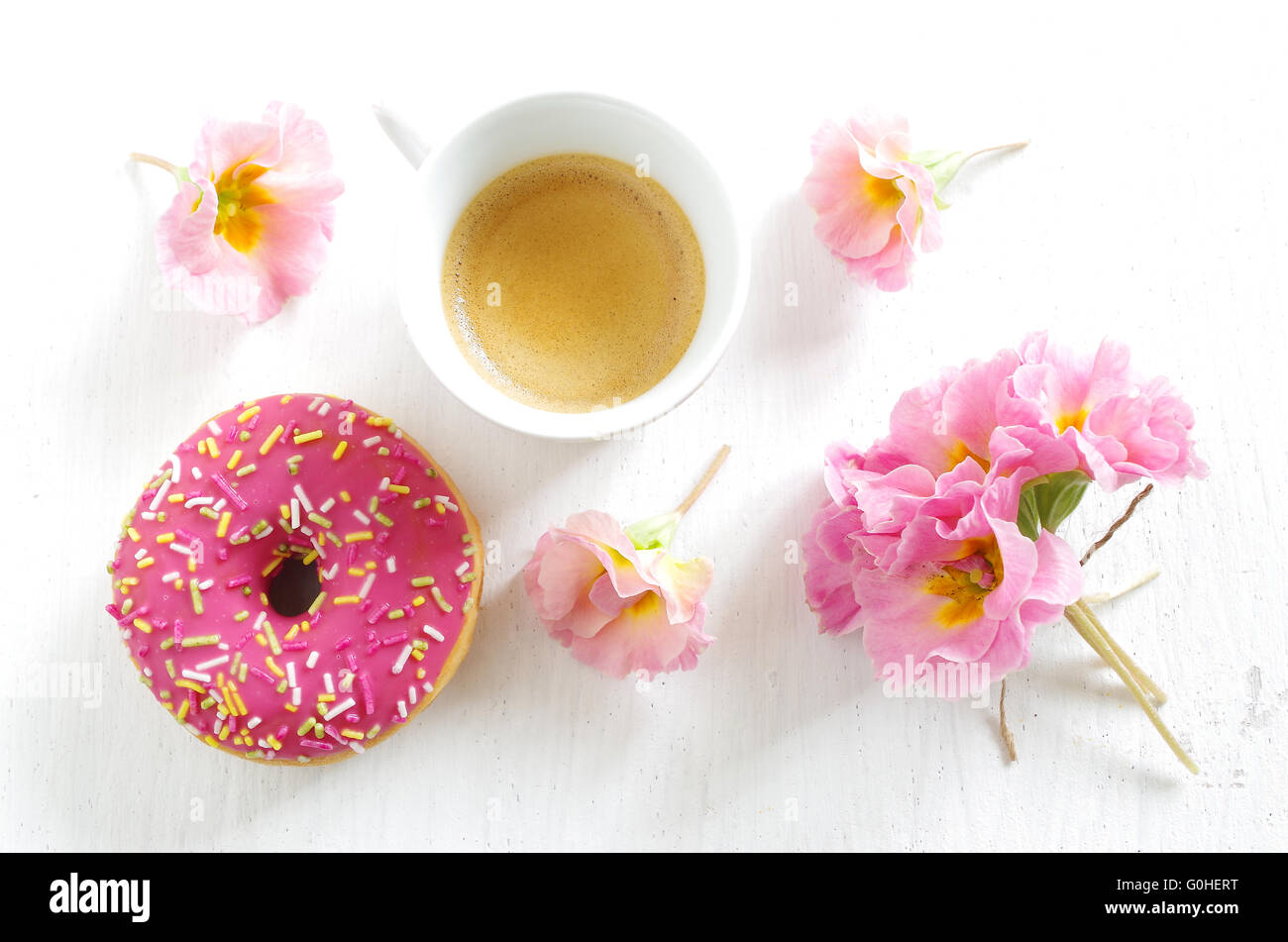 donut and coffee Stock Photo