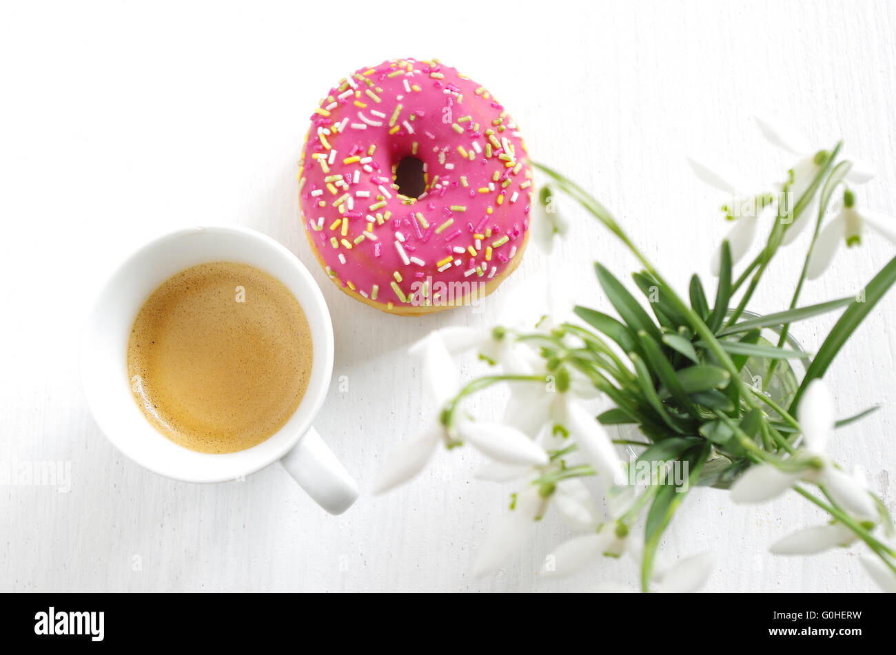 donut and coffee Stock Photo