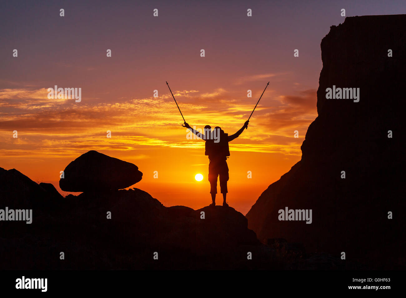 Hiker climbing hi-res stock photography and images - Alamy