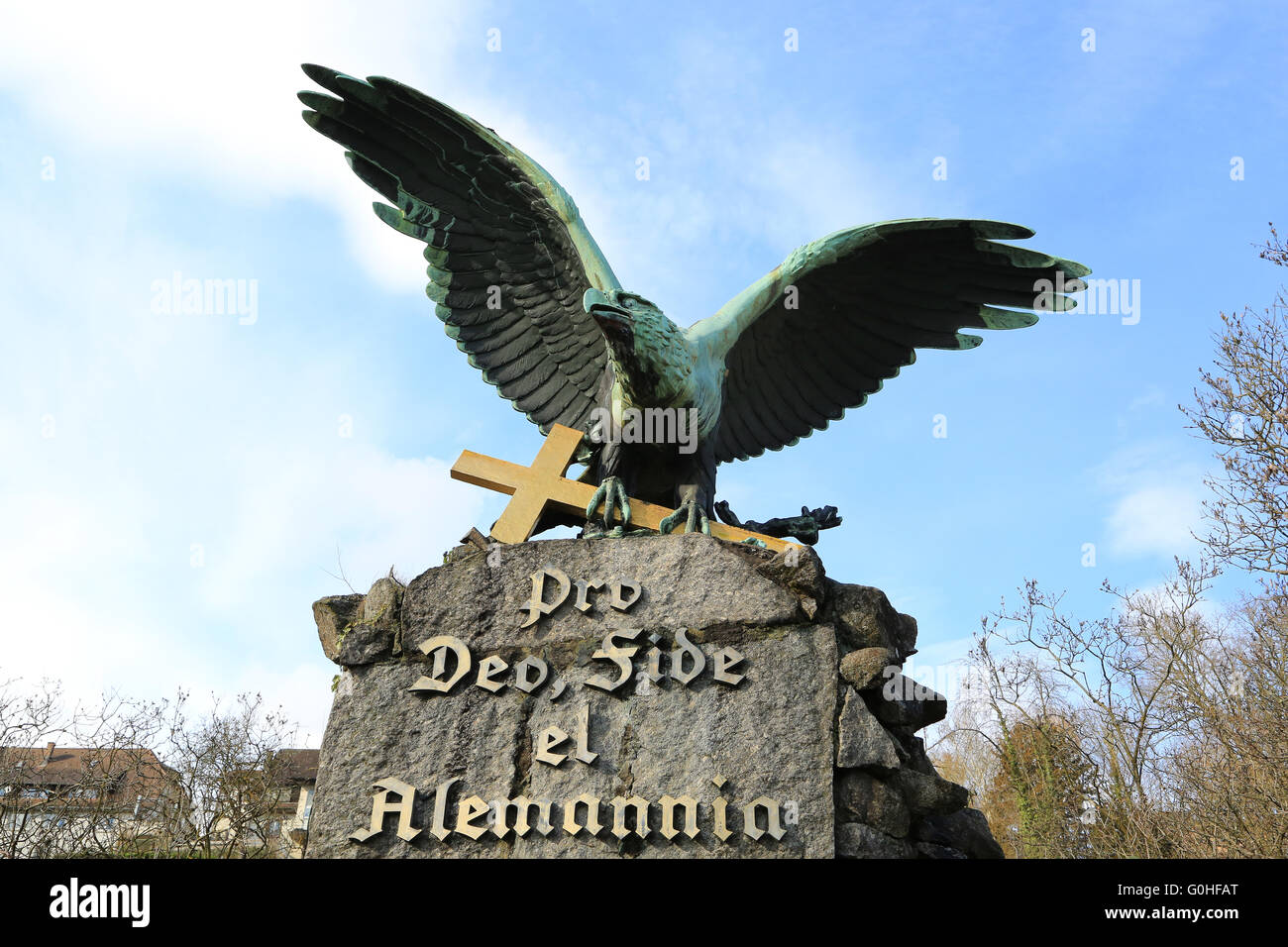Laufenburg (Baden), war memorial with eagle Stock Photo