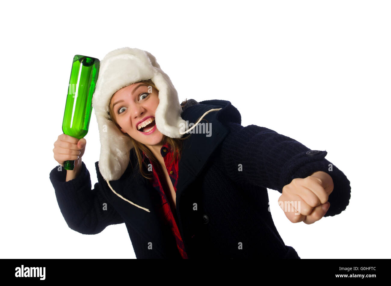 Woman with hat in funny concept Stock Photo - Alamy