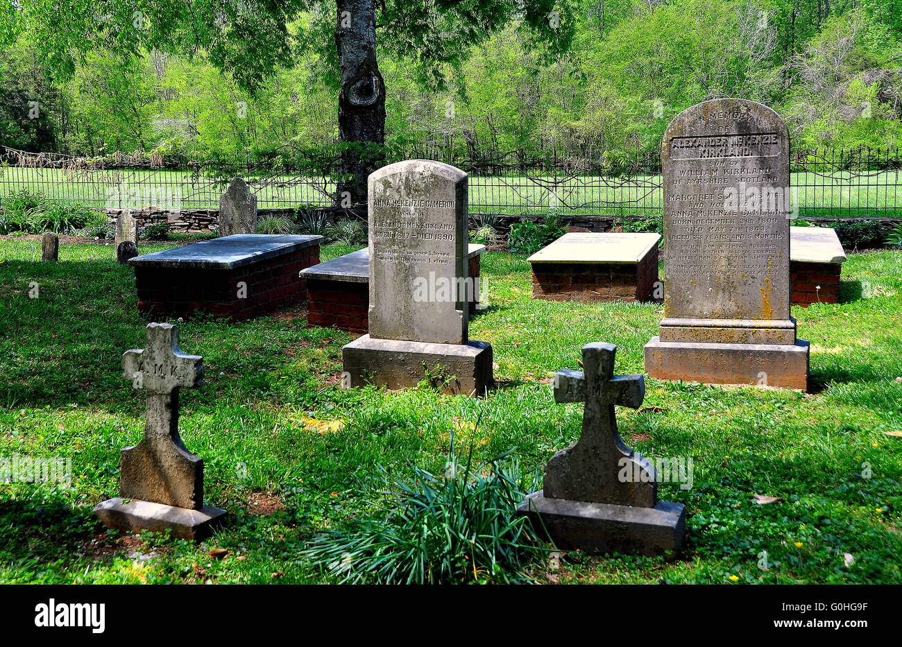 Hillsborough, North Carolina Kirkland family cemetery at historic 1815