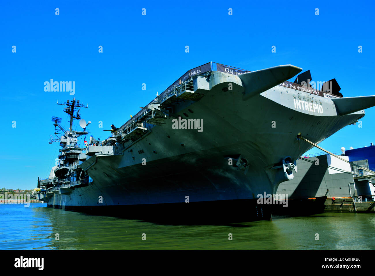 USS Intrepid, moored at Pier 86nNew York City, USA Stock Photo