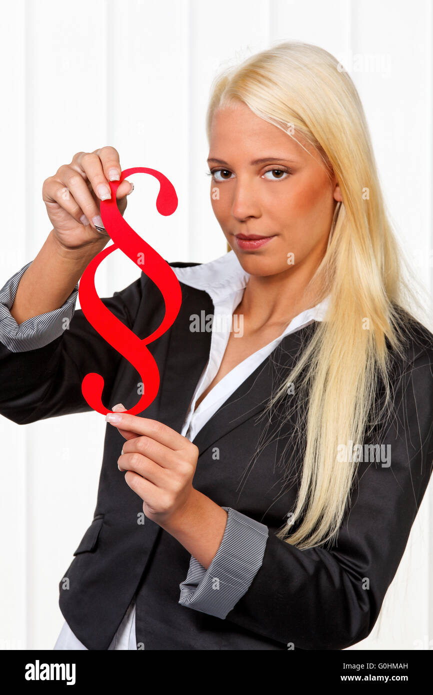 Young low student showing paragraph sign Stock Photo