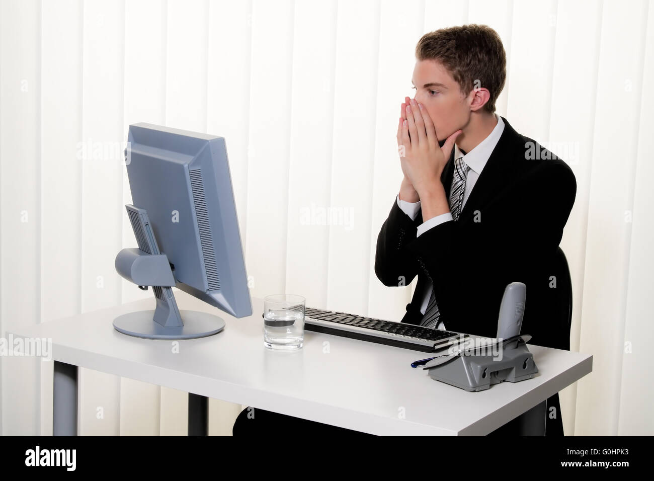 Problems with computer viruses and spam at the office Stock Photo