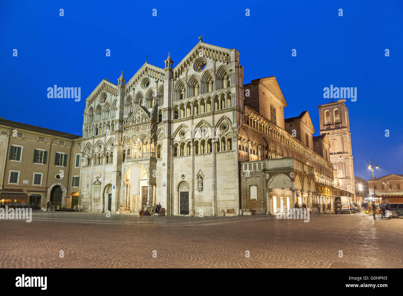 Cathedral of Saint George the Martyr located on Piazza della Cattedrale, Ferrara, Emilia-Romagna, Italy Stock Photo