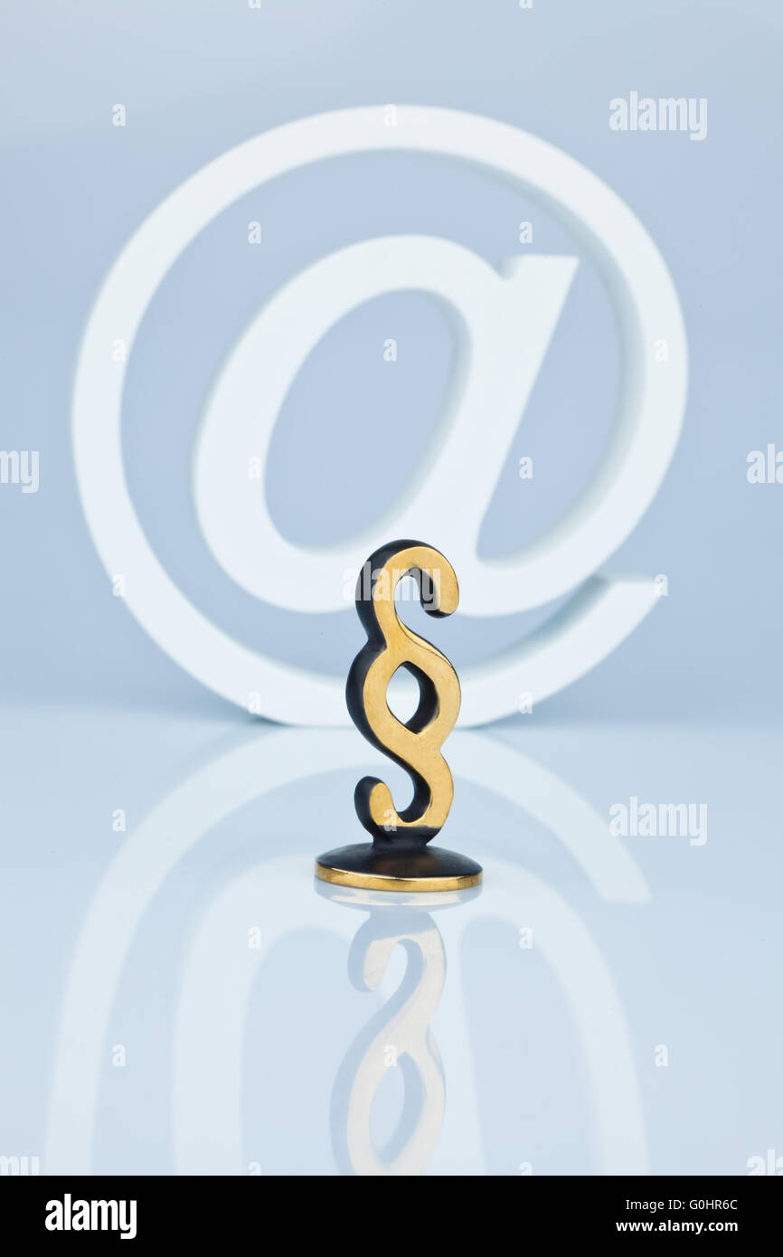 Law on the Internet. At paragraph and character. Stock Photo