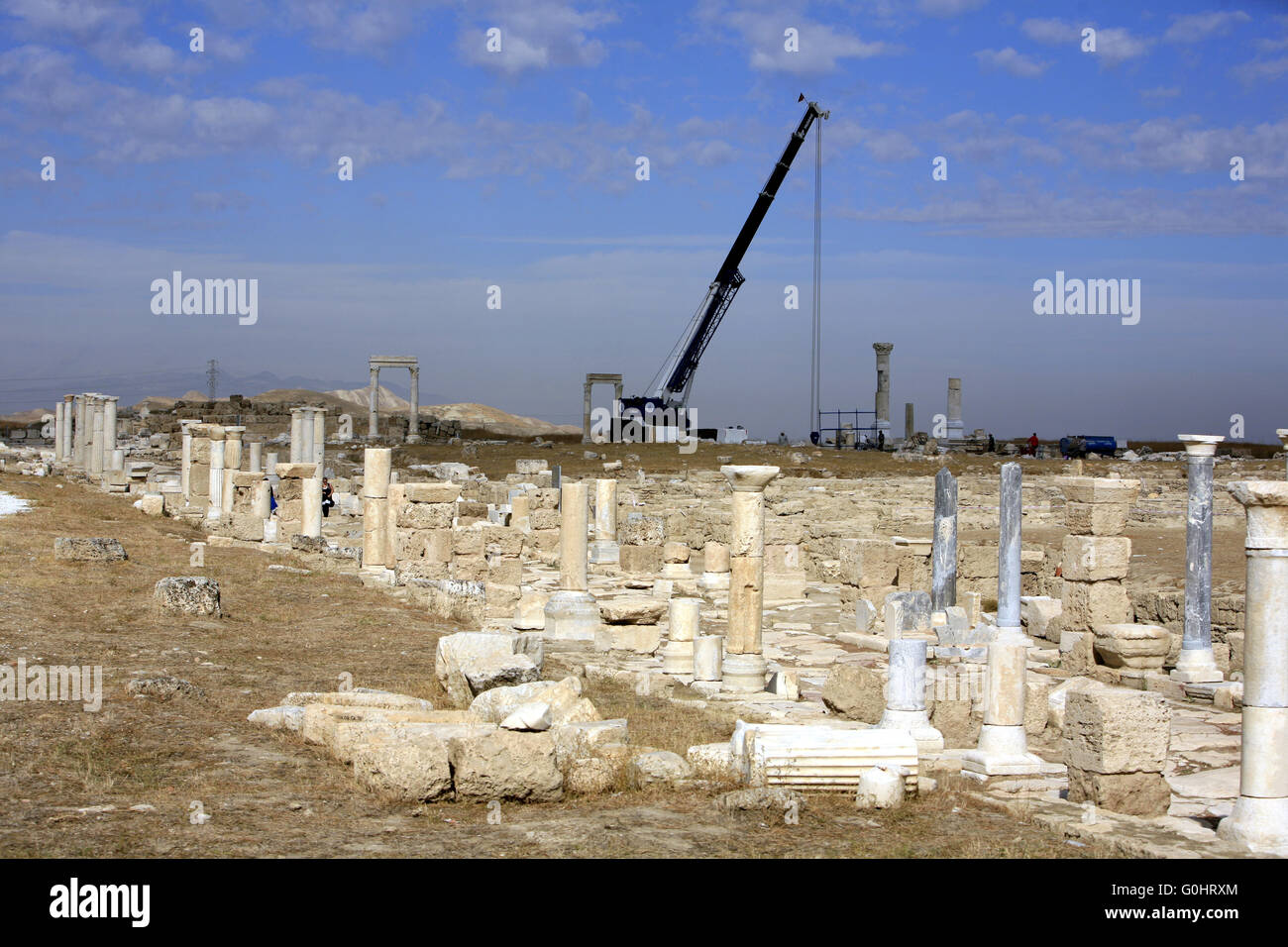 archaeological excavation in the ancient Laodizea Stock Photo