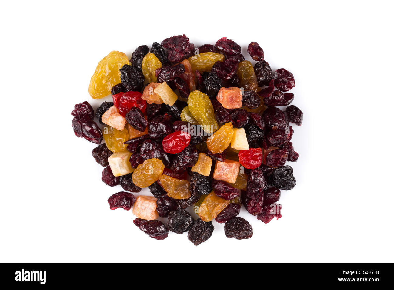 Mix variety of dried fruit over white background Stock Photo Alamy