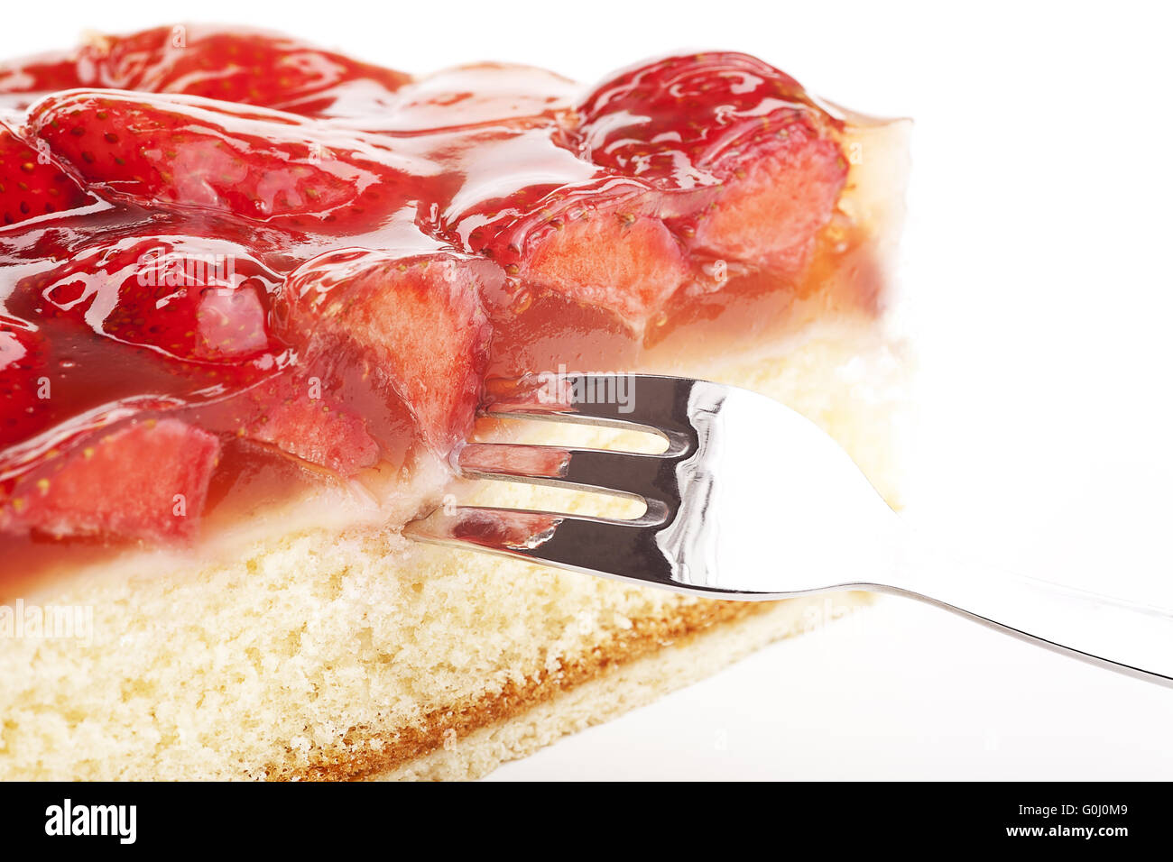 tasty strawberry cake isolated on white background Stock Photo - Alamy