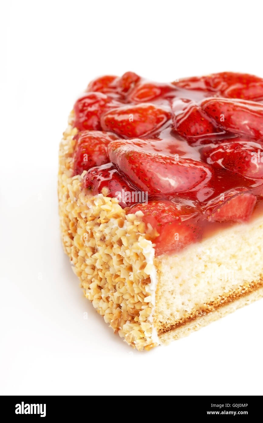 tasty strawberry cake isolated on white background Stock Photo - Alamy