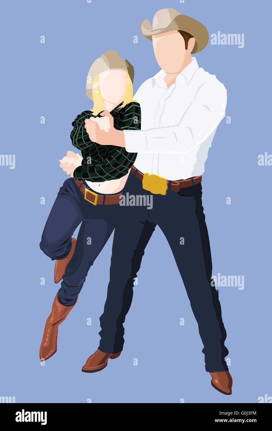 vector dancing couple country music Stock Vector