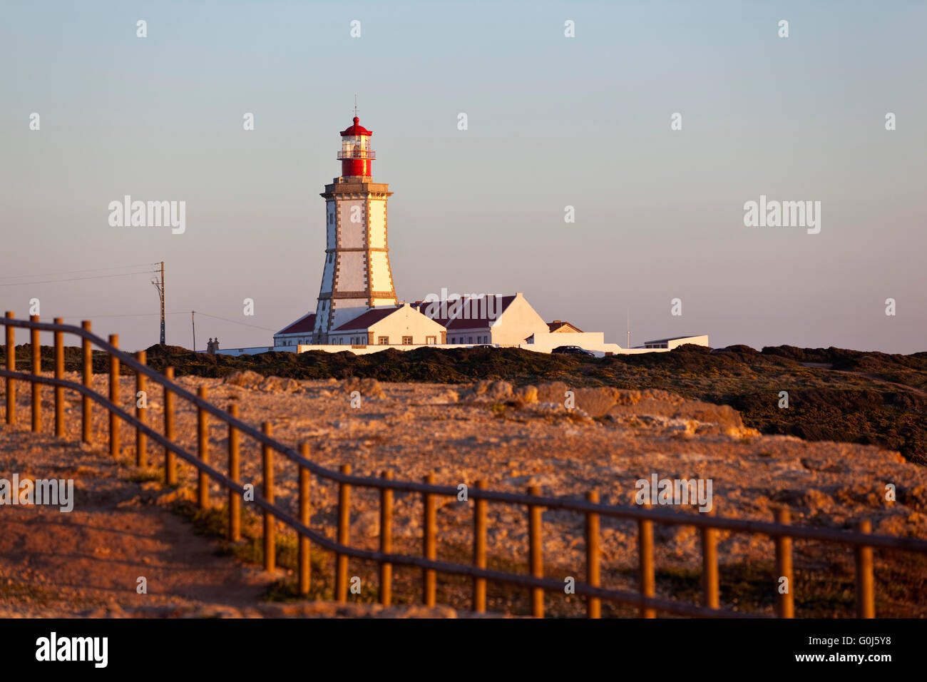 Espichel Cape, Lighthouse, Sesimbra Stock Photo