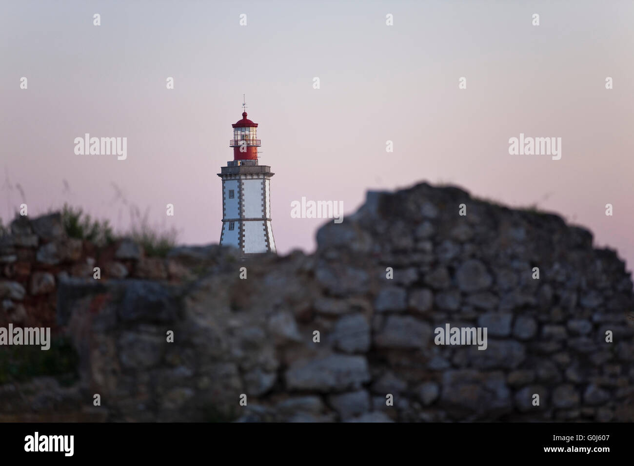 Espichel Cape, Lighthouse, Sesimbra Stock Photo
