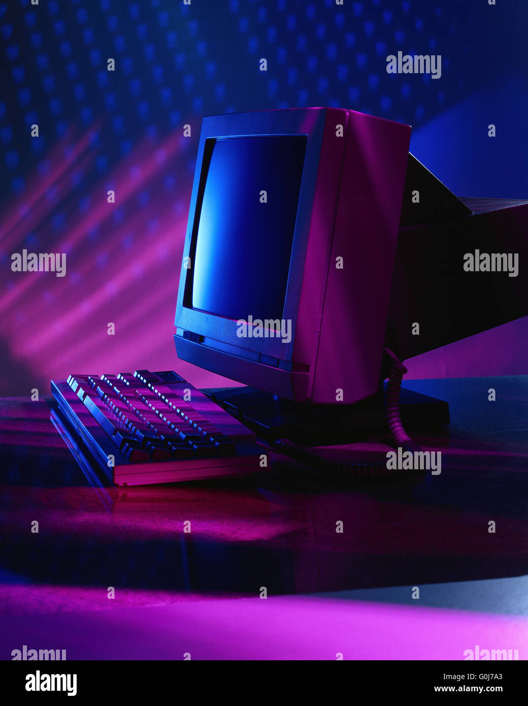 blue computer Stock Photo