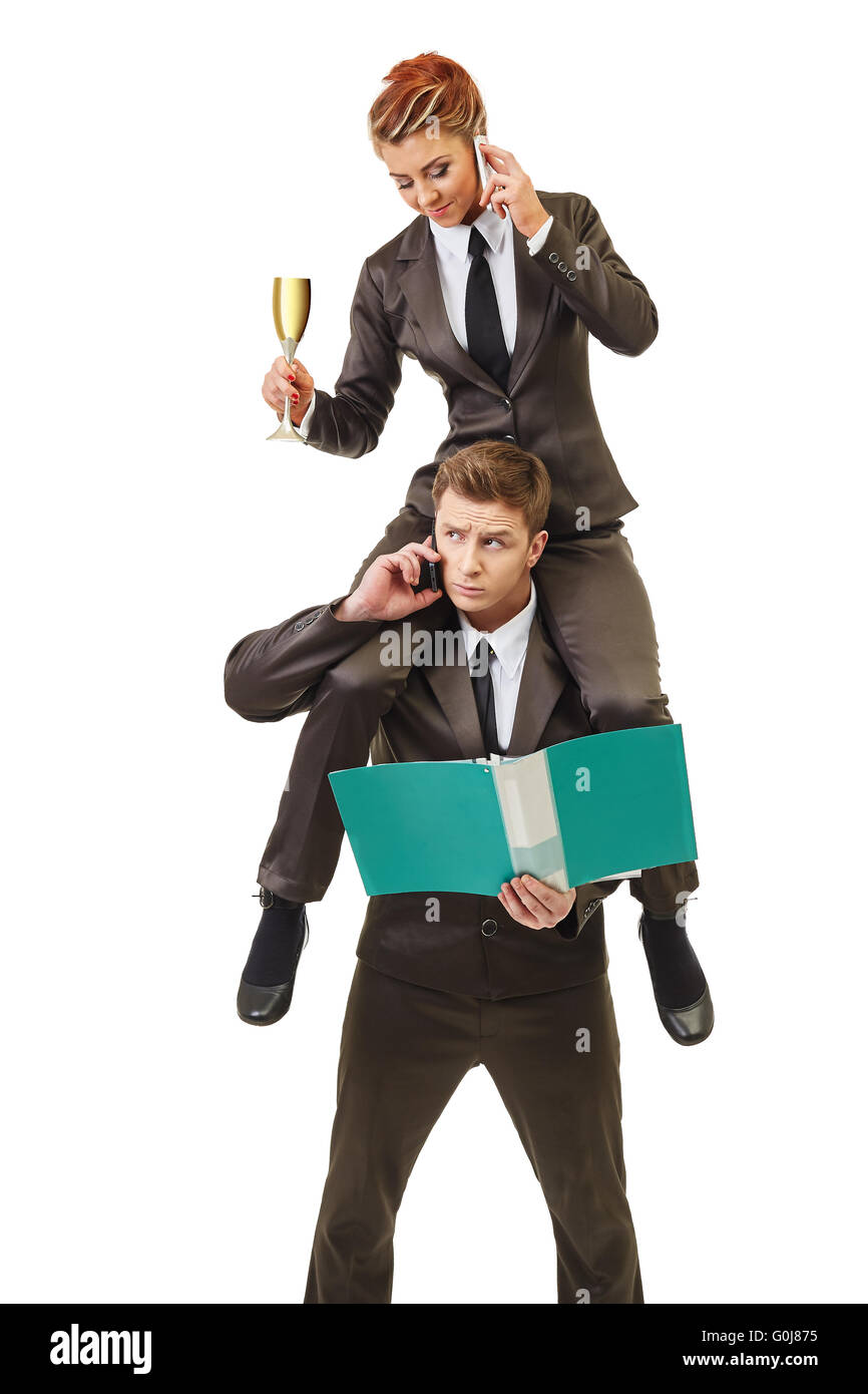 Business concept - work of manager and executor Stock Photo - Alamy