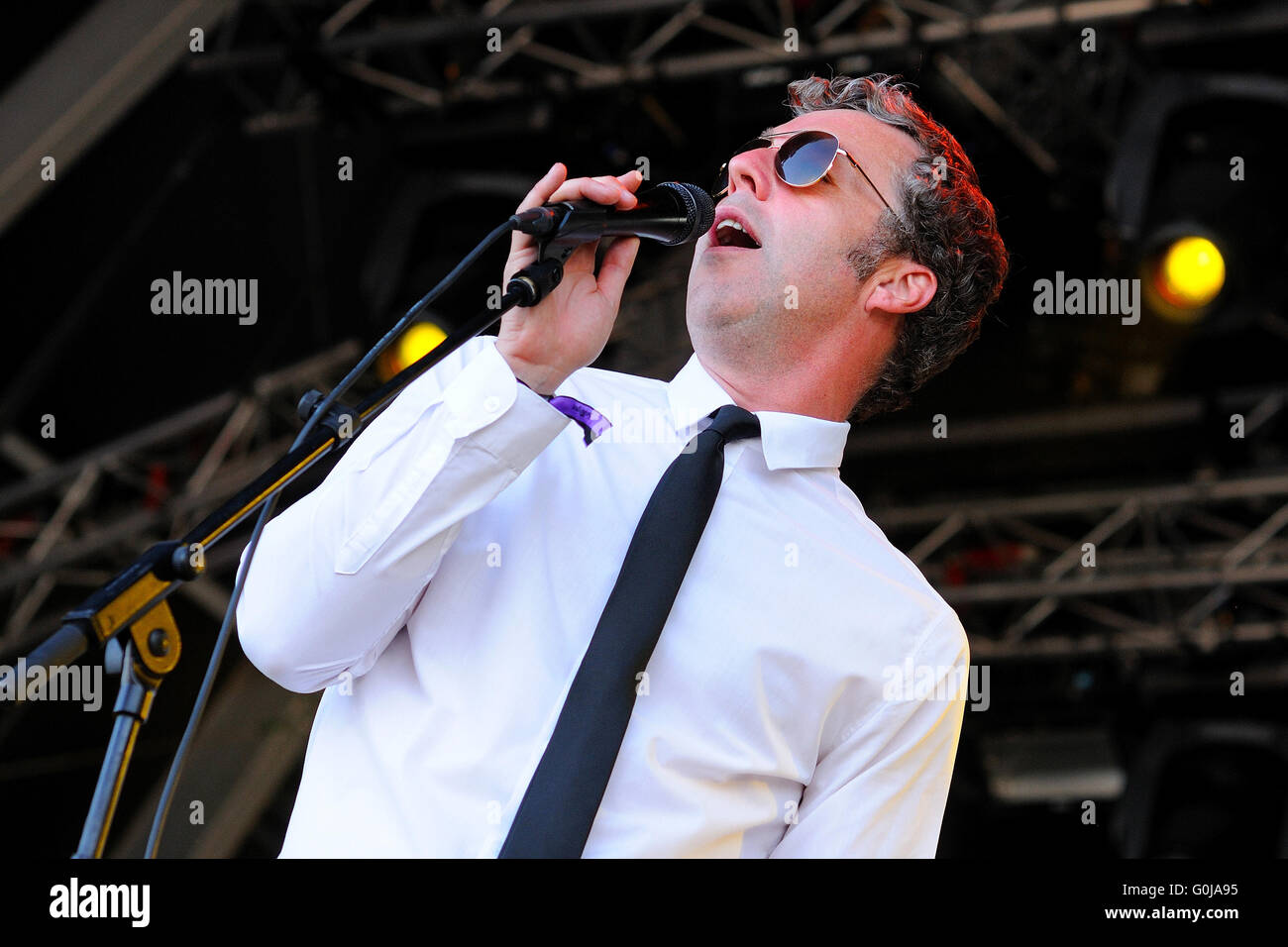 BARCELONA - MAY 31: Baxter Dury, singer and songwriter, performs at San Miguel Primavera Sound Festival. Stock Photo