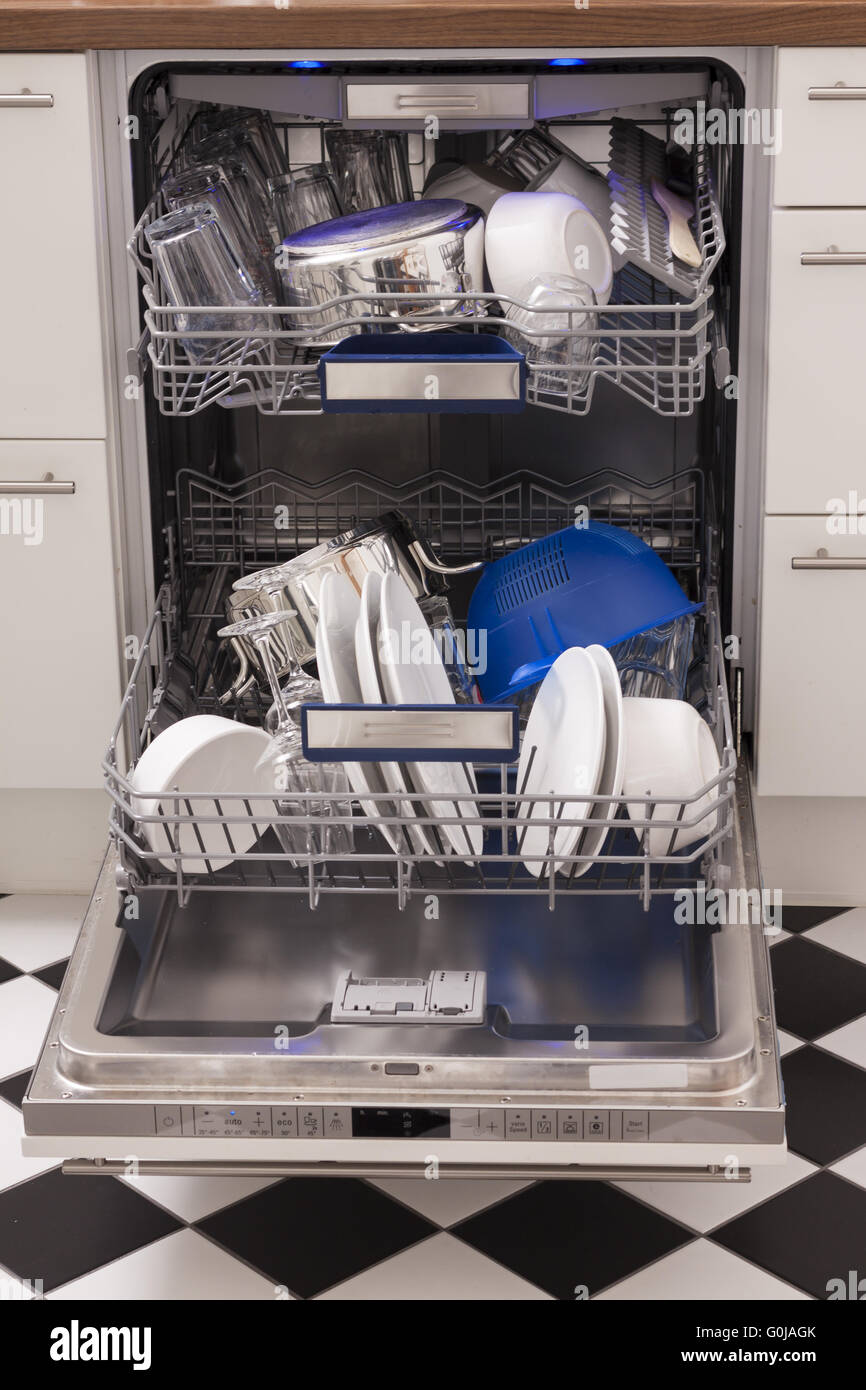 https://c8.alamy.com/comp/G0JAGK/dishwasher-loades-in-a-kitchen-with-clean-dishes-G0JAGK.jpg