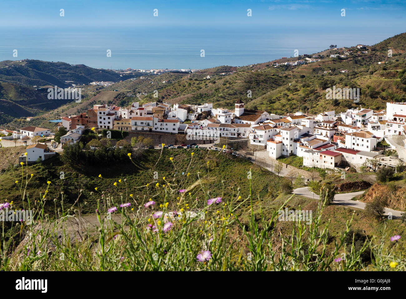 Moclinejo village, La Axarquia mountains, Malaga province, Costa del Sol, Andalusia, Spain Europe Stock Photo