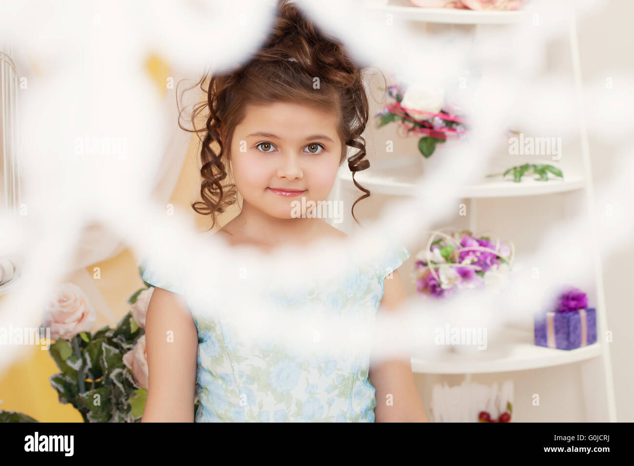 Shot of beautiful little girl smiling at camera Stock Photo - Alamy