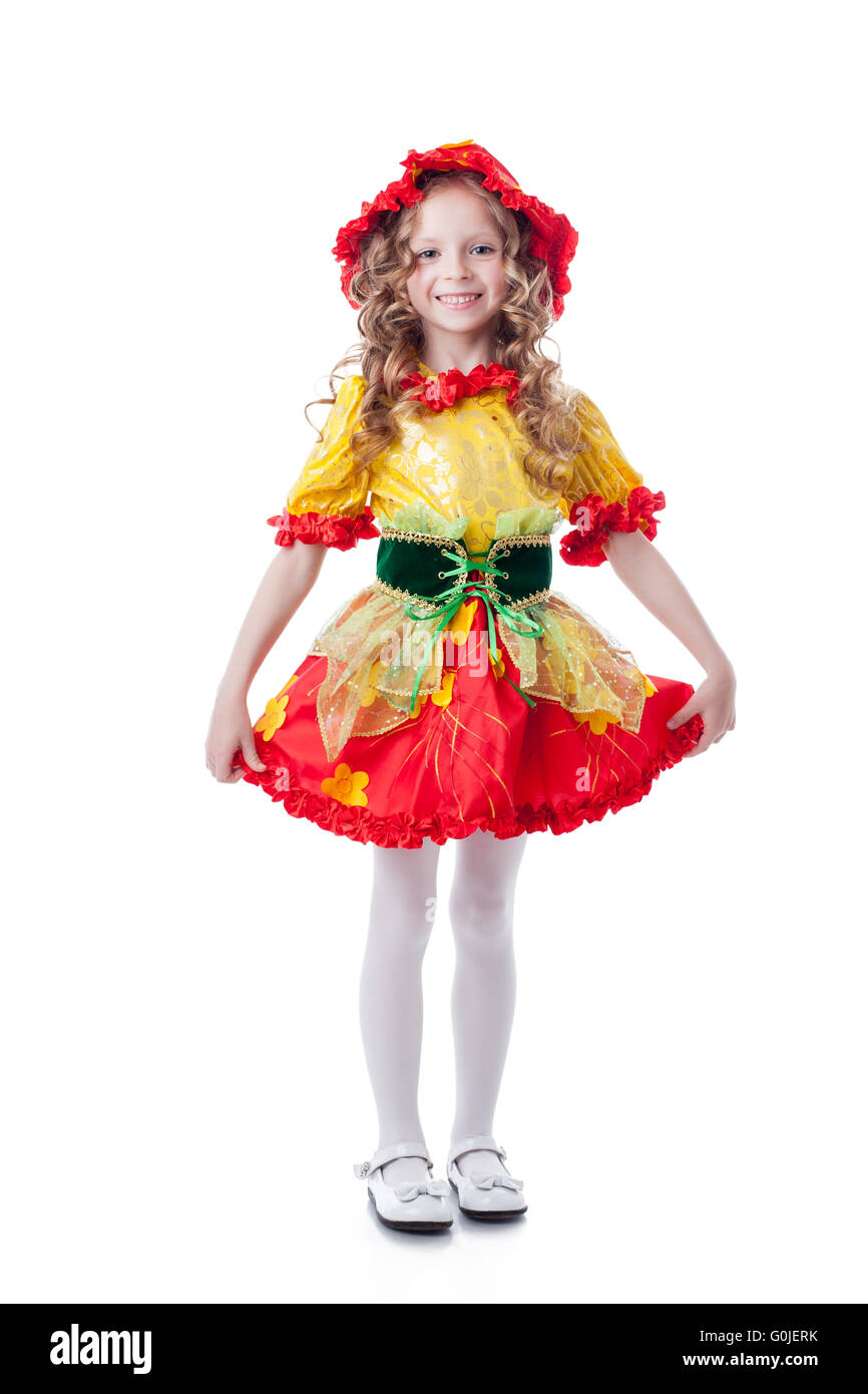 ?heerful little girl posing in carnival costume Stock Photo - Alamy