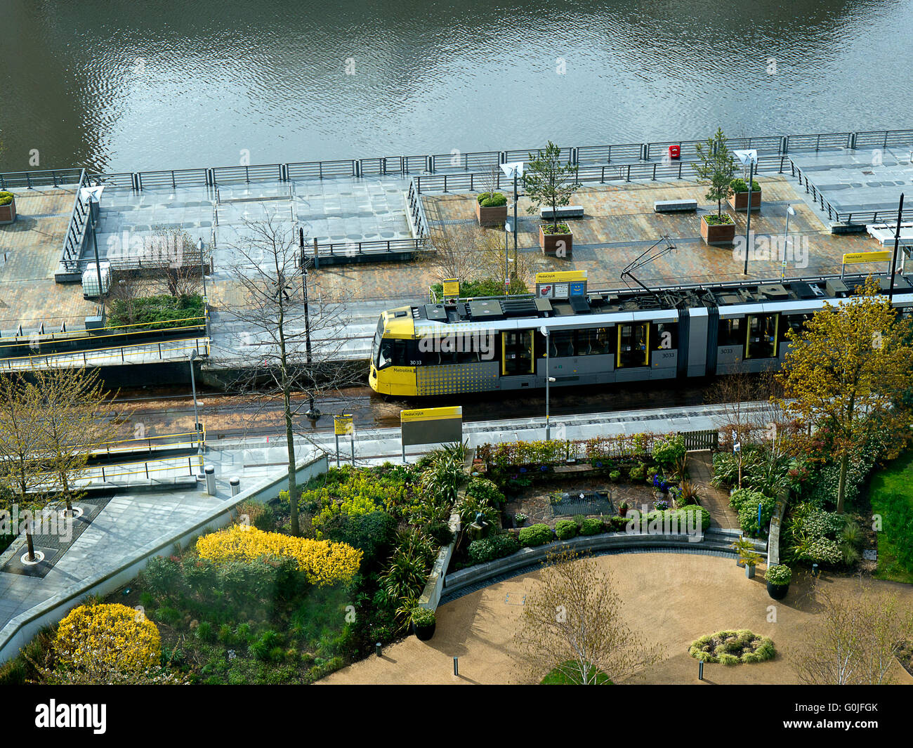 The Salford Quays with the metrolink trams was once Manchesters Docks ...