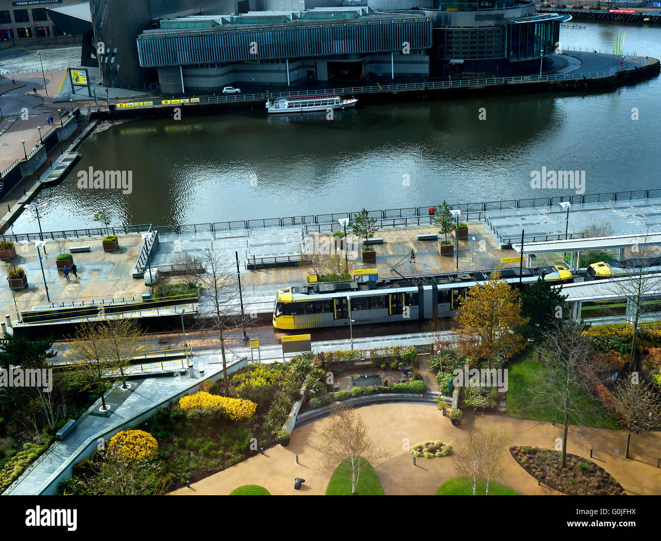 The Salford Quays with the metrolink trams was once Manchesters Docks ...