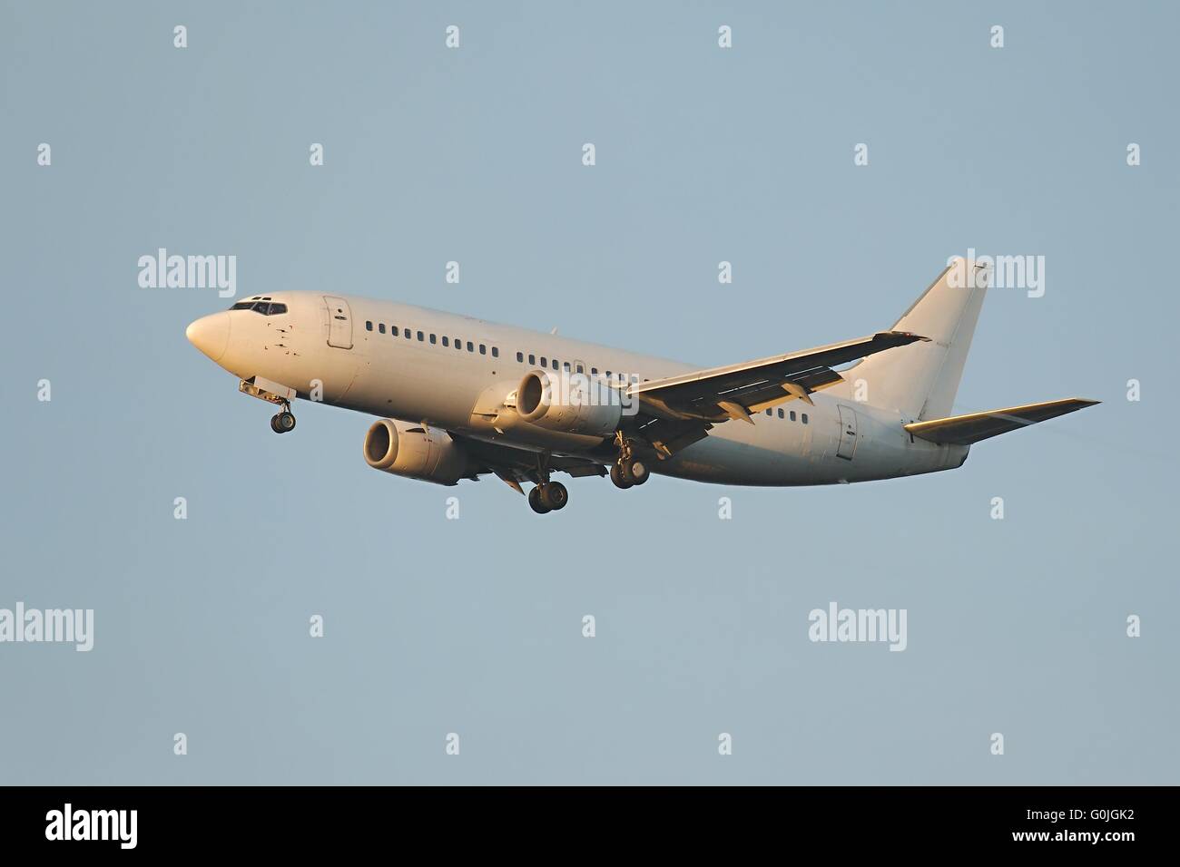 Commercial Plane Landing Stock Photo