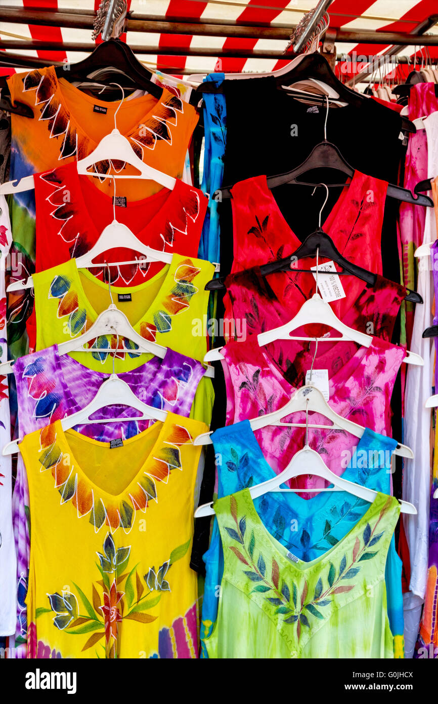 colorful summer dresses range Stock Photo