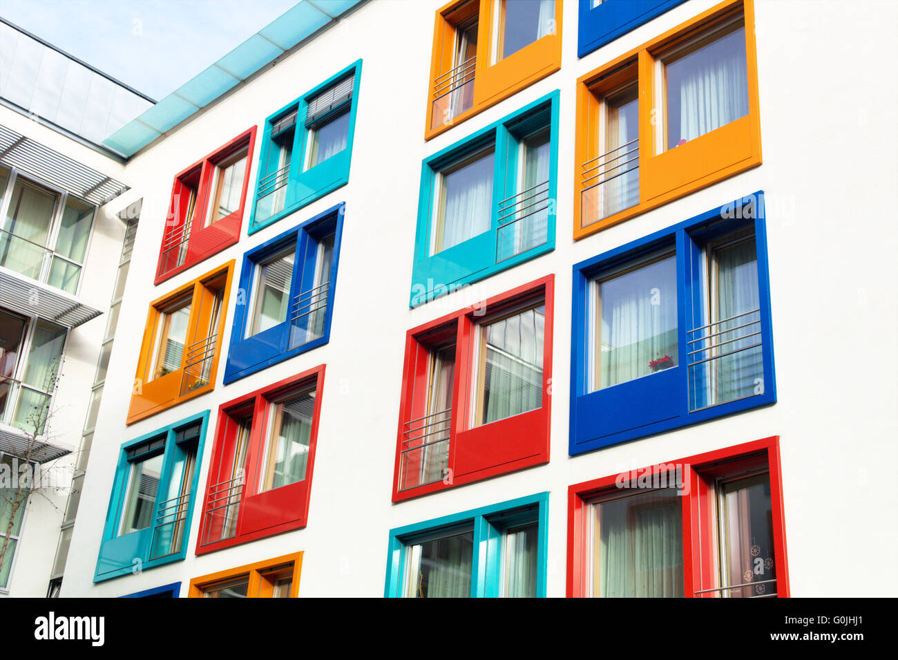 colorful facade of modern apartment building Stock Photo - Alamy