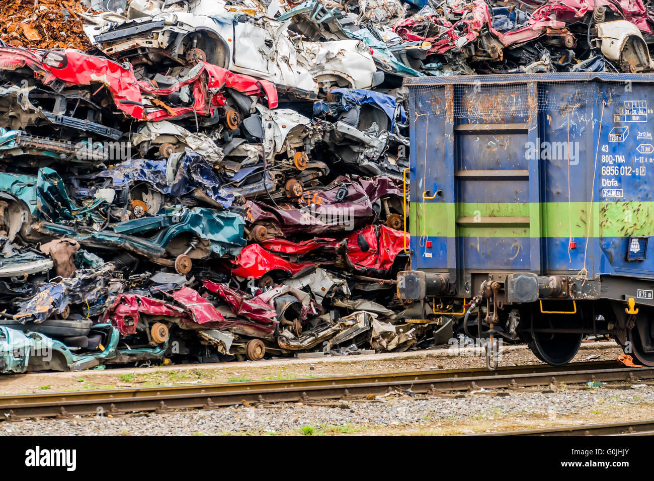 cars were scrapped Stock Photo