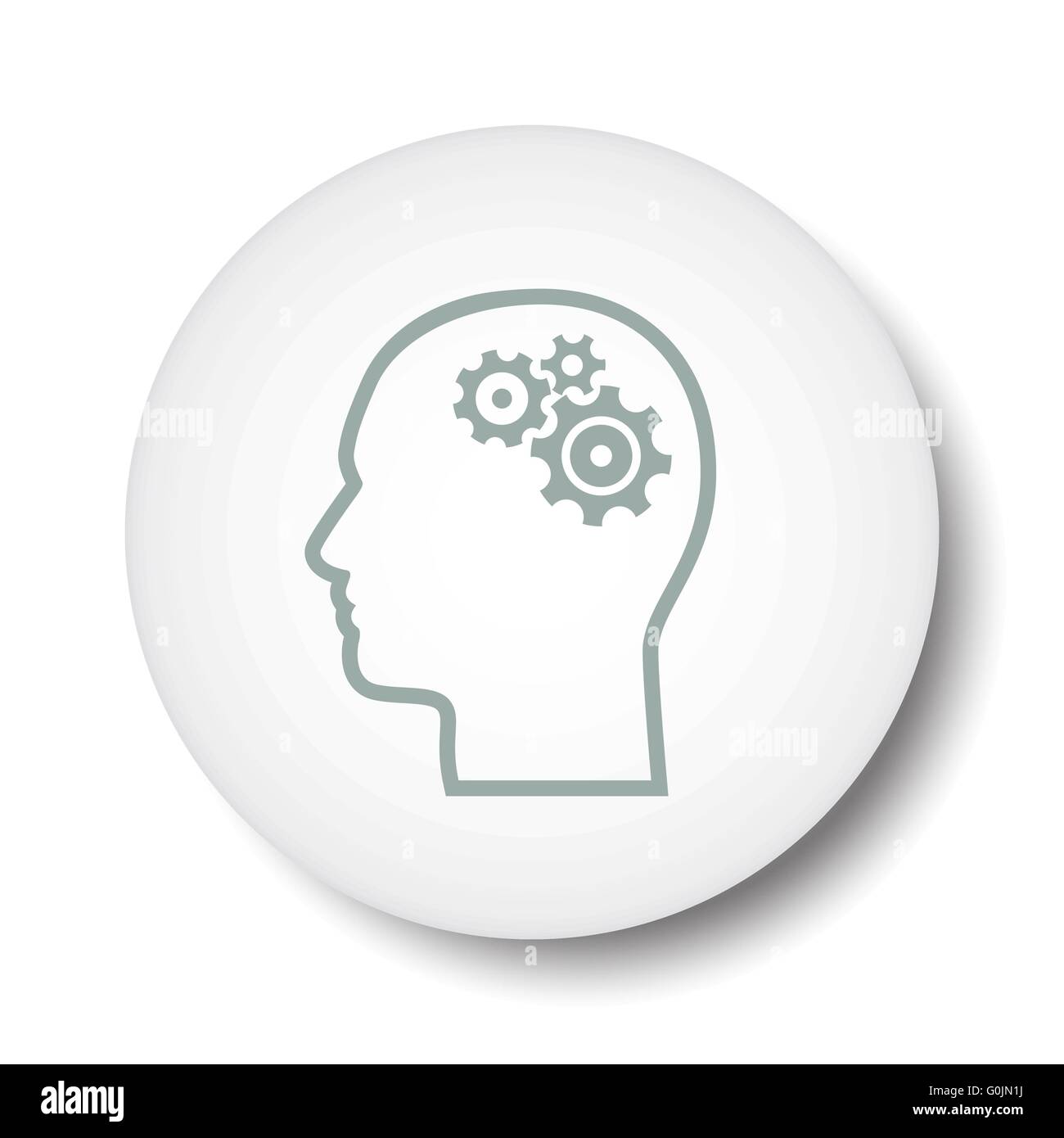 gear in head icon Stock Vector Image & Art - Alamy