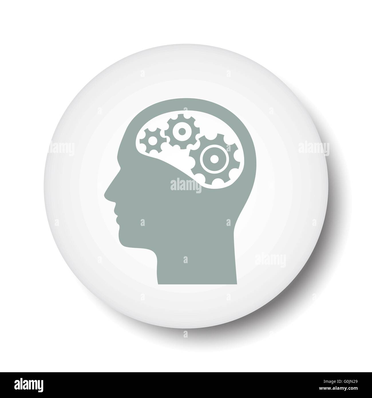 gear in head icon Stock Vector Image & Art - Alamy