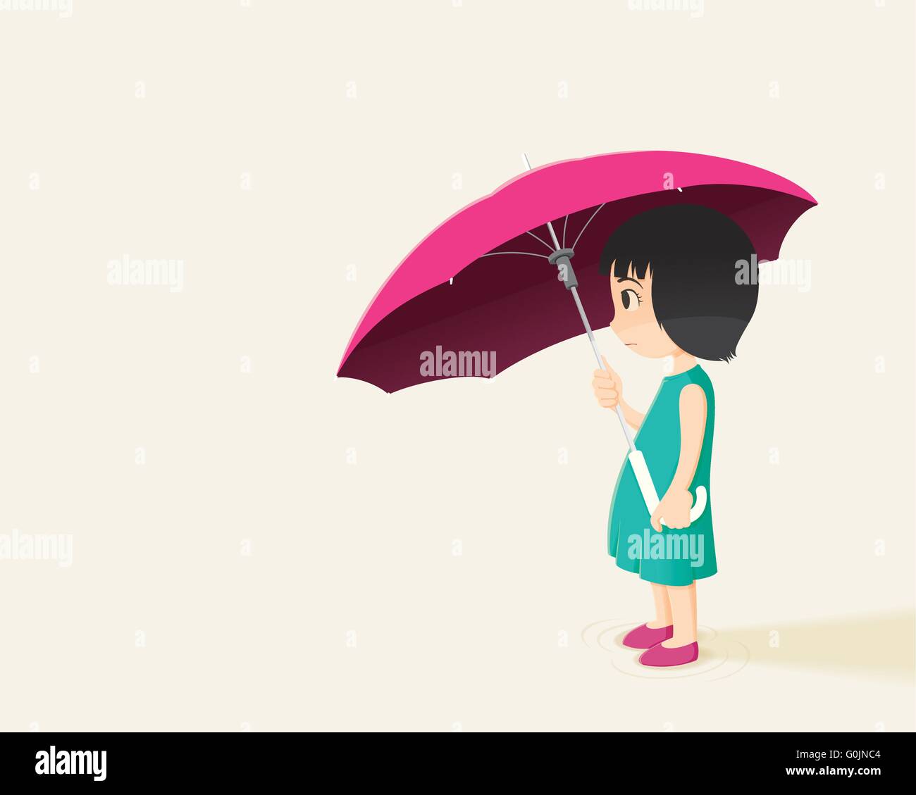 Little girl with umbrella Stock Vector Image & Art - Alamy
