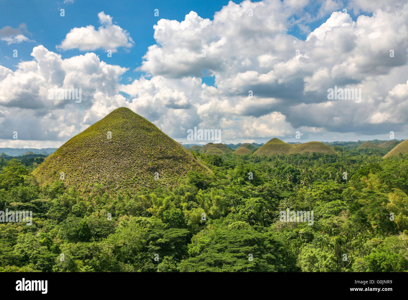 Philippines Bohol The Chocolate Hills, Bohol's most famous tourist attraction, and a very strange geological feature  Adrian Bak Stock Photo