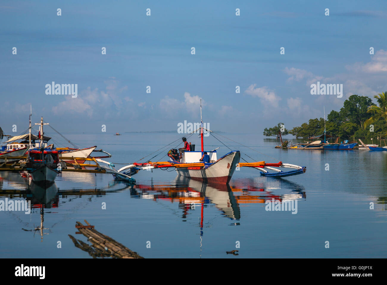 Philippines Bohol Fishing boats on the river at Loay Adrian Baker Stock  Photo - Alamy