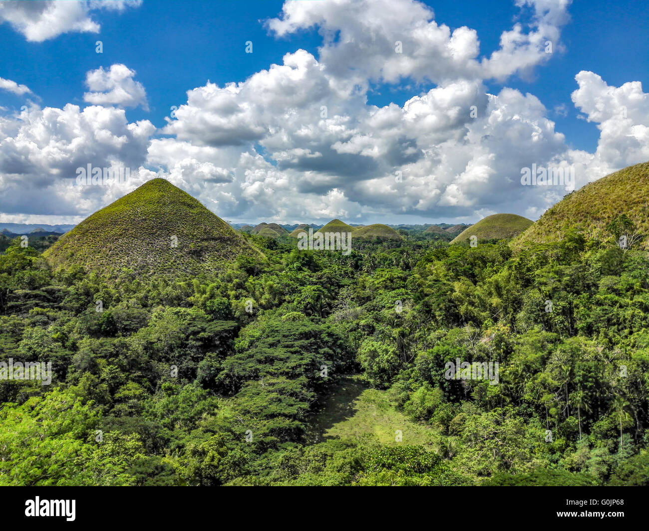 Philippines Bohol The Chocolate Hills, Bohol's most famous tourist attraction, and a very strange geological feature  Adrian Bak Stock Photo