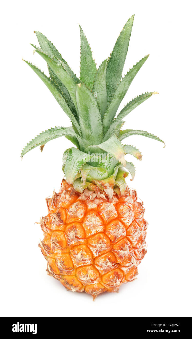Whole pineapple over white background Stock Photo