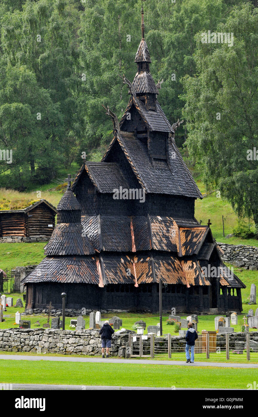Borgund Stave Church, Borgund, Laerdal, Sogn og Fjordane, Norway / Borgund stavkirke Stock Photo